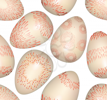 Easter eggs sign seamless pattern. Easter greeting card background
