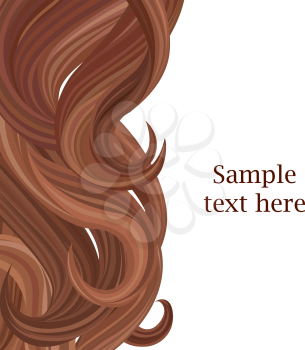 Hair style background Curly brown hair decorative border