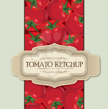Tomato slice label. Vegetable sign. Farm fresh natural product tomatoes