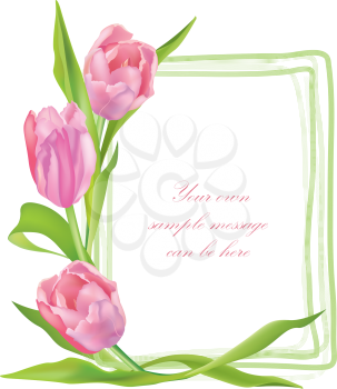 Flower bouquet Floral frame. Summer greeting card background