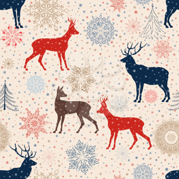  Christmas pattern. Retro Merry Christmas tled background. Festive regular wallpaper. Holiday texture. 