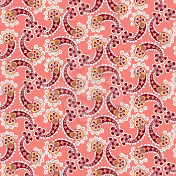 Abstract floral seamless pattern. Oriental asian lightning ornament. Colorful flower background 