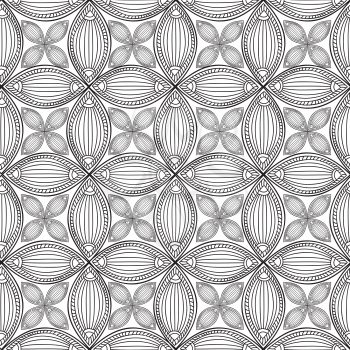 Floral seamless pattern Linear orient ornament Abstract background