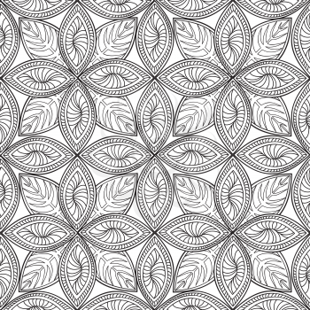 Abstract floral ethnic pattern. Geometric ornament. Oriental seamless background.