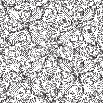 Abstract floral ethnic pattern. Geometric ornament. Oriental seamless background.