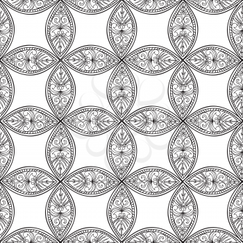 Abstract seamless pattern. Geometric texture. Oriental ethnic background.