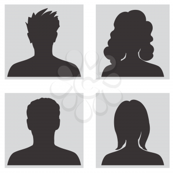 Avatar collection. People profile silhouettes