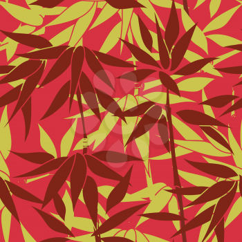 Floral seamless background. Bamboo leaf pattern. Floral seamless texture with leaves.