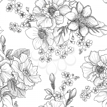 Floral seamless pattern. Flower background. Floral seamless texture with flowers.