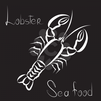 Lobster icon. Sea food menu label. Fish restraunt cover background.