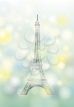 Paris spring background.  Eiffel tower. Travel France poster.