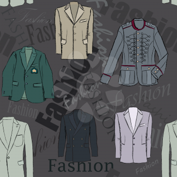 Fashion cloth seamless pattern. Men clothes and accessories. Retail tile dress sale background