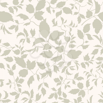 Abstract leaf lush floral seamless pattern. Branch with leaves  background. Flourish nature garden texture