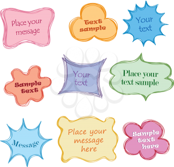 Speech bubble set. Chat icon. Paper sheet for note frame elements