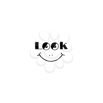 Smile sign. Look at me smily symbol. Good mood icon with smiling face