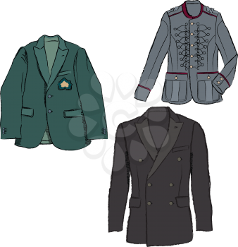 Fashion cloth set. Men jacket clothes. Male jacket business clothing