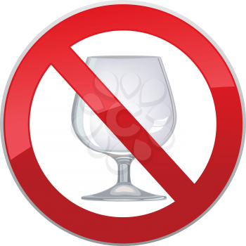 No alcohol drink sign. Prohibition icon. Ban liquor label