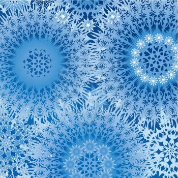 Snow lacy pattern. Christmas Winter holiday background