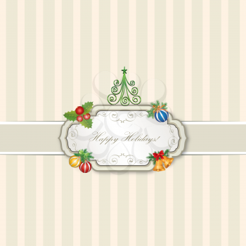 Christmas icons set. Happy Winter Holiday background. Gift ornamental design elements