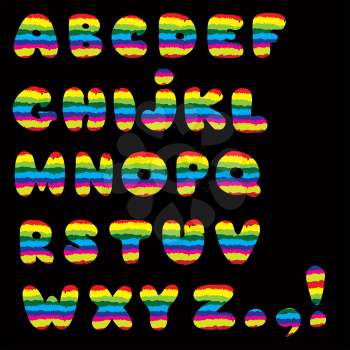 Alphabet. Grunge line pencil drawing decorative font. Hipsters doodle sketched latin letter characters alphabet set