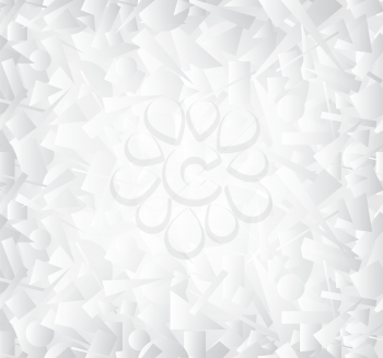 Abstract geometric form pattern. White futuristic background