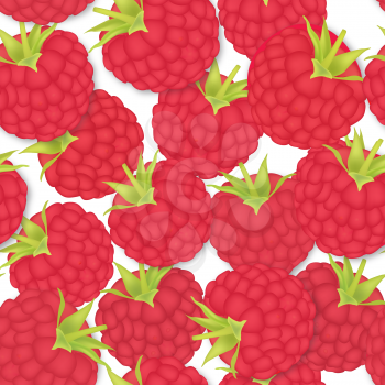 Berry pattern. raspberry seamless background. Food ingredients