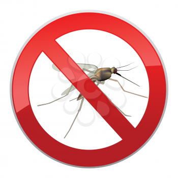 Stop mosquito. Ban symbol. No Mosquitos insect Sign.