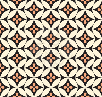 Abstract floral ornament. Geometric line seamless pattern