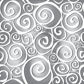 Wave seamless pattern. Abstract geometric cloud background. Swirl line texture.