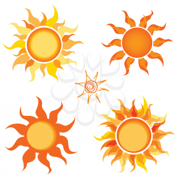 Sun icon. Doodle line art illustration