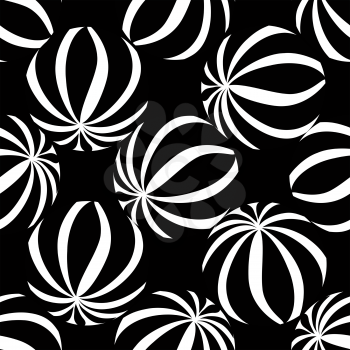 Abastract geometric striped seamless pattern. Circle grid texture for wallpaper, surface or cover. Black and white balls background. Abstraction wallpaper