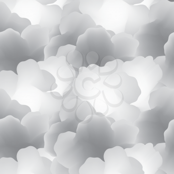 Abstract seamless pattern with clouds. Cloudy sky tiled background