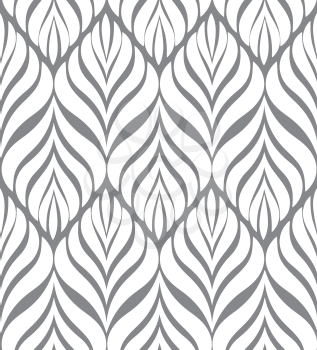 Abstract floral seamless pattern. Geometric line black ornament. Ornamental stylish background. Abstract stripe tiled texture