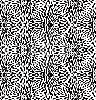 Abstract seamless pattern with black and white line ornament Swirl geometric doodle texture. Ornamental optical effect background.