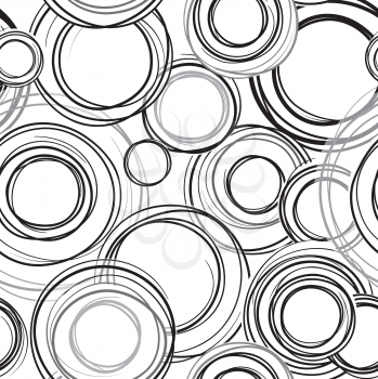Abstract geometric doodl seamless pattern. Grange bubble ornamental background. Circles. Abstract seamless background wth sribble rings