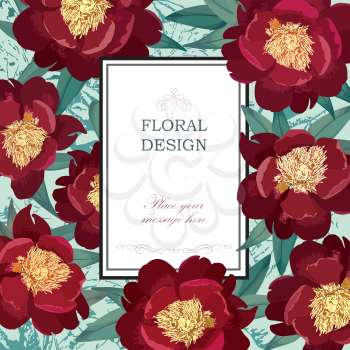 Floral background. Flower bouquet vintage cover. Flourish card with copy space.