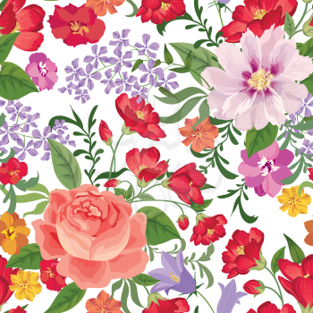 Floral seamless pattern. Flower background. Flourish spring garden