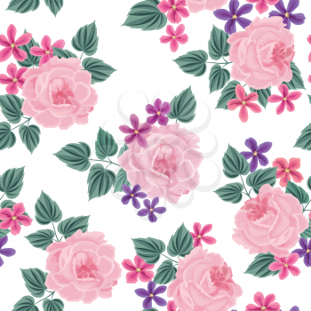 Floral seamless pattern. Flower background. Floral tile spring texture with flowers. Spring flourish garden