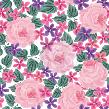 Floral seamless pattern. Flower background. Floral tile spring texture with flowers.Spring flourish garden