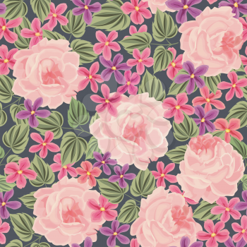 Floral seamless pattern. Flower background. Floral tile spring texture with flowers.