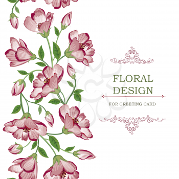 Floral seamless pattern. Flower background. Floral tile spring texture with flowers Ornamental flourish garden cover border for card design