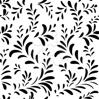 Abstract floral seamless pattern. Floral ornamental leaves texture. Stylish abstract vector background