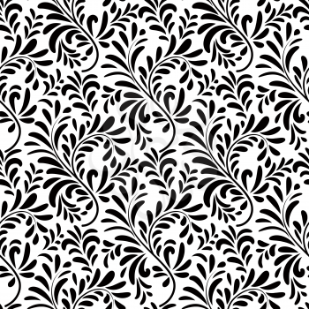 Abstract floral seamless pattern. Floral ornamental leaves texture. Stylish abstract vector background