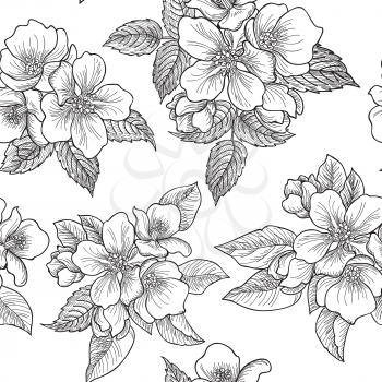 Floral seamless pattern. Flower background. Flourish seamless texture with flowers.