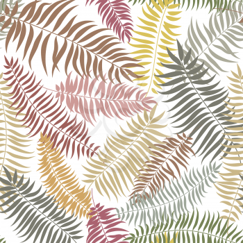 Floral autumn tiled pattern. Tropical palm leaves seamless background