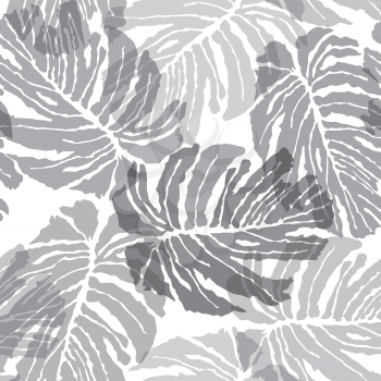 Abstact vector seamless pattern. Floral jungle palm leaves texture. Stylish abstract background