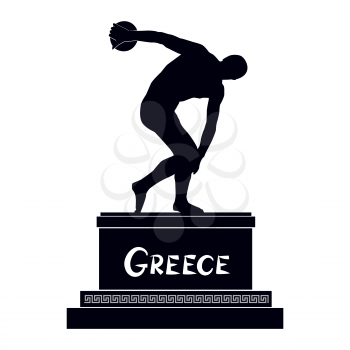 Greek famous statue Discobolus. Ancient Greece symbol 