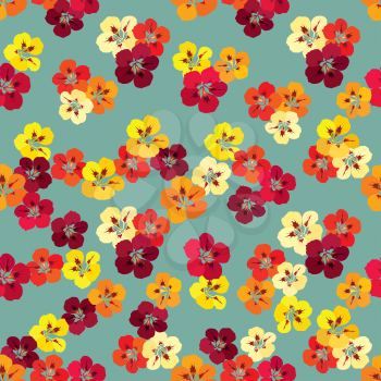 Floral seamless pattern. Flower nasturtium background. Floral tile spring texture with flowers.
