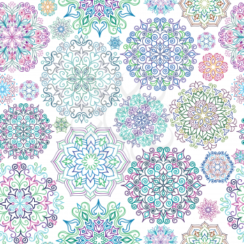 Floral ornament background Oriental ethnic design element Abstract geometric pattern for kaleidoscope, medallion, yoga, indian, arabic decor