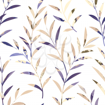 Floral seamless pattern. Leaves background. Nature ornamental texture with plant  leaf.